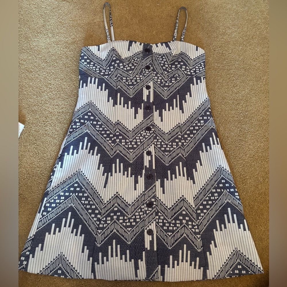 Hutch Monochrome Zigzag Mini Dress